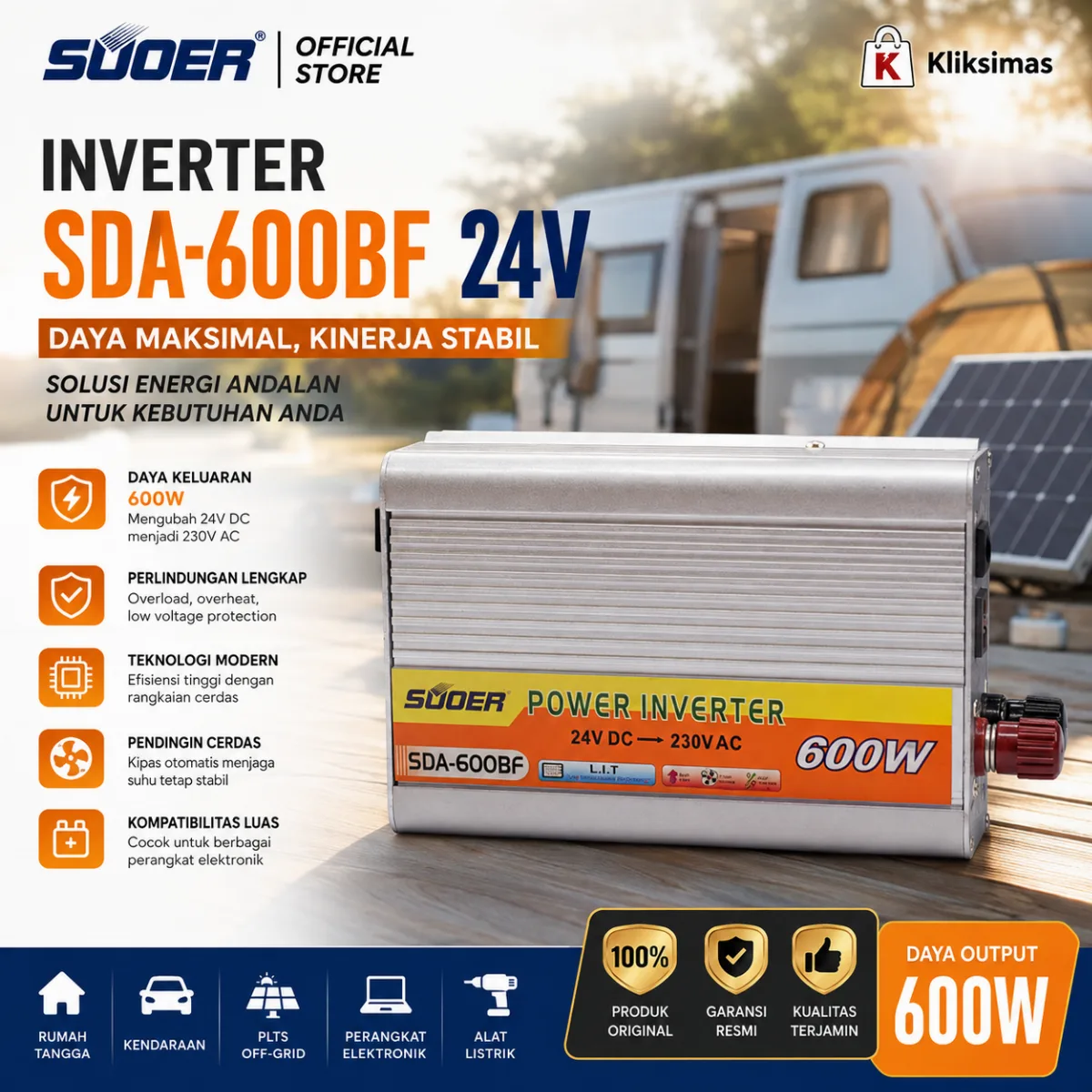 SUOER Inverter SDA 600BF 24V