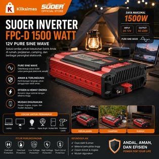 SUOER Inverter FPC-D 1500W Pure Sine Wave