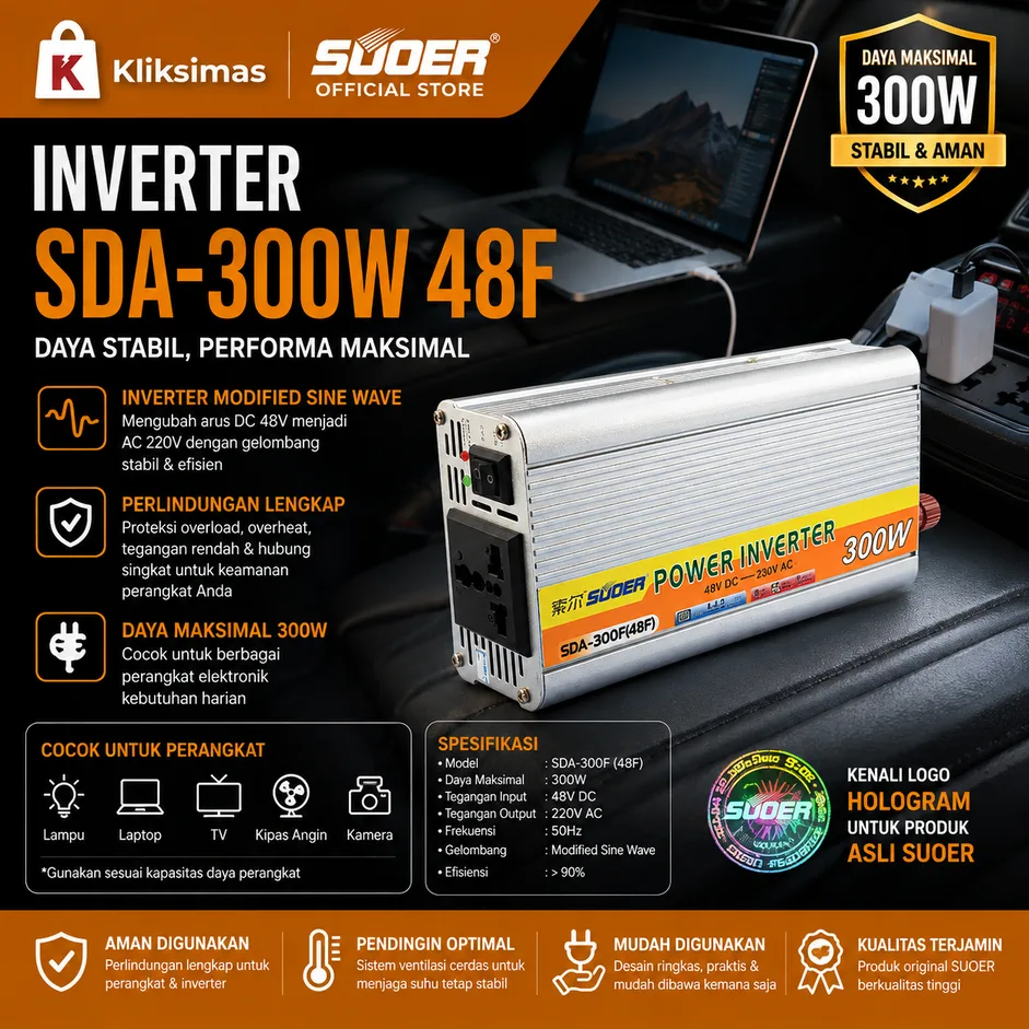 SUOER INVERTER SDA 300W 48F