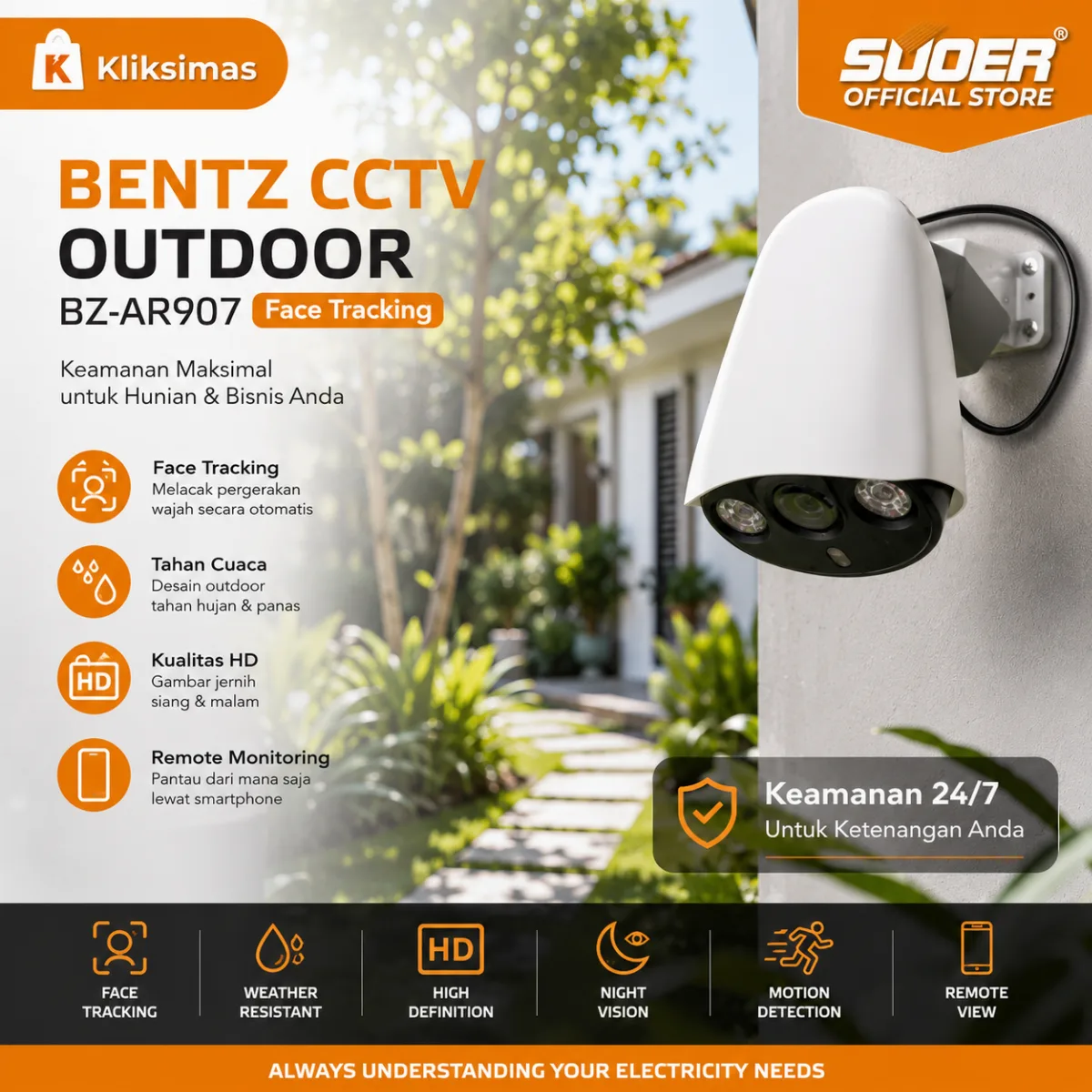 BENTZ CCTV Outdoor BZ-AR907 Face Tracking