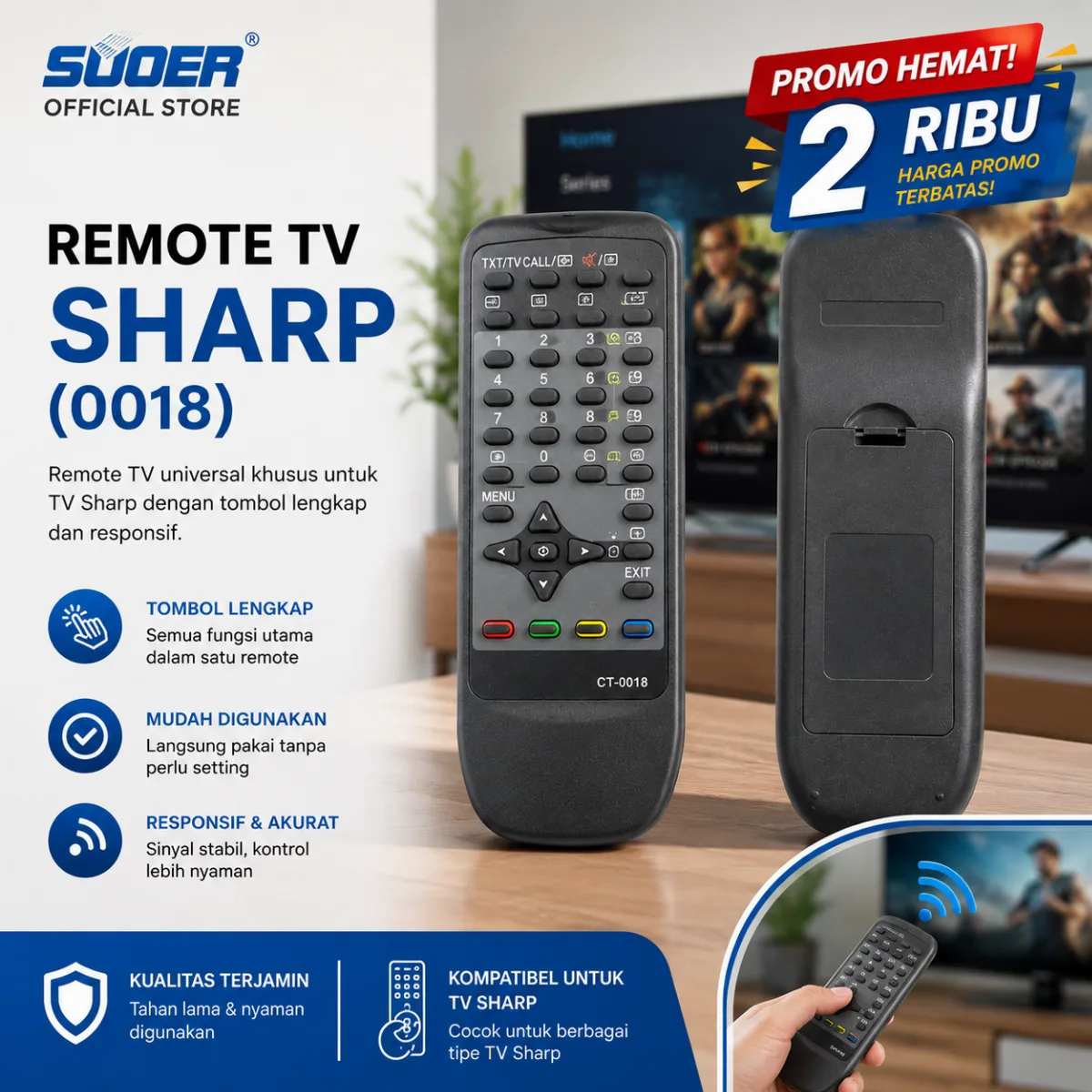REMOTE TV SHARP 0018 UNIVERSAL
