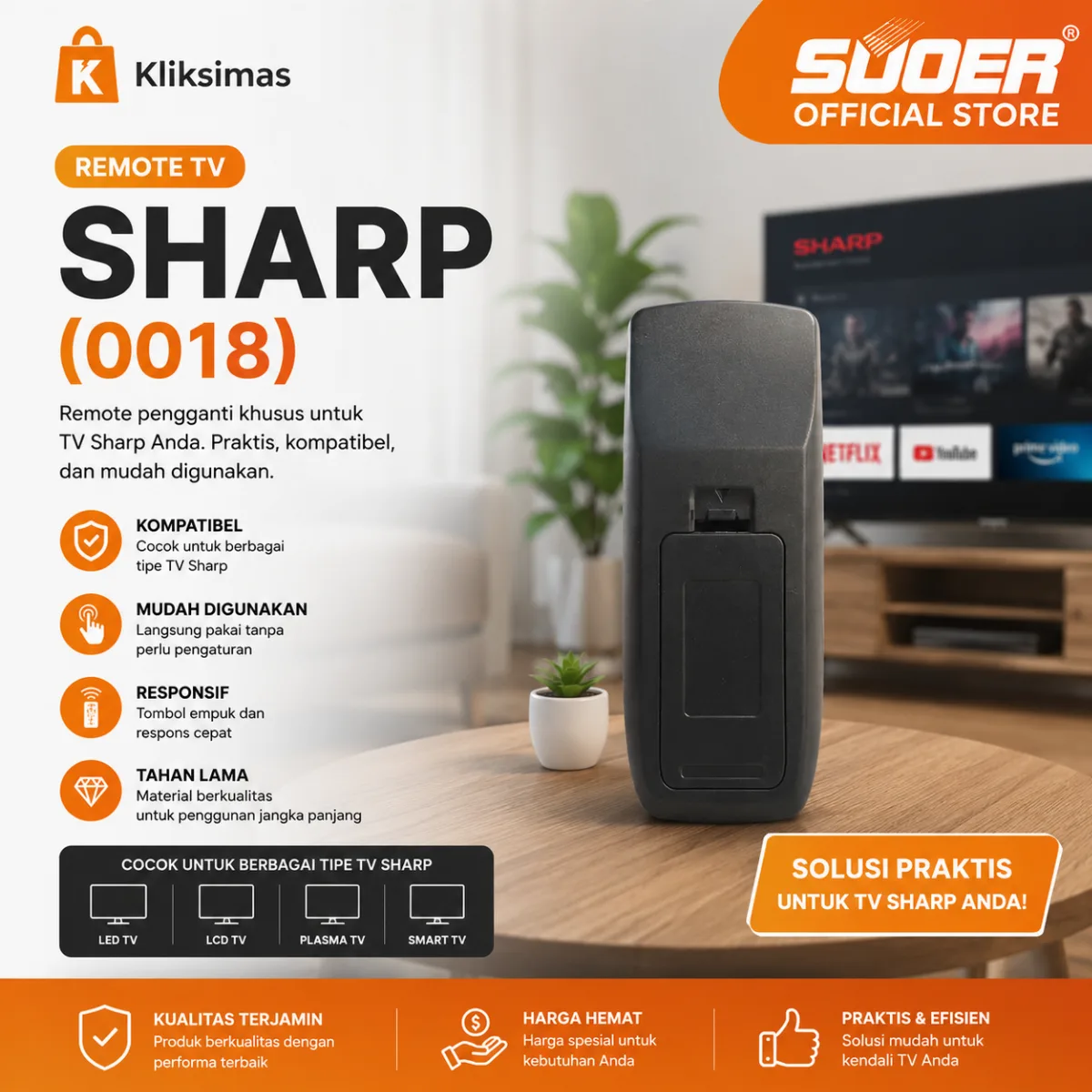REMOTE TV SHARP 0018 UNIVERSAL