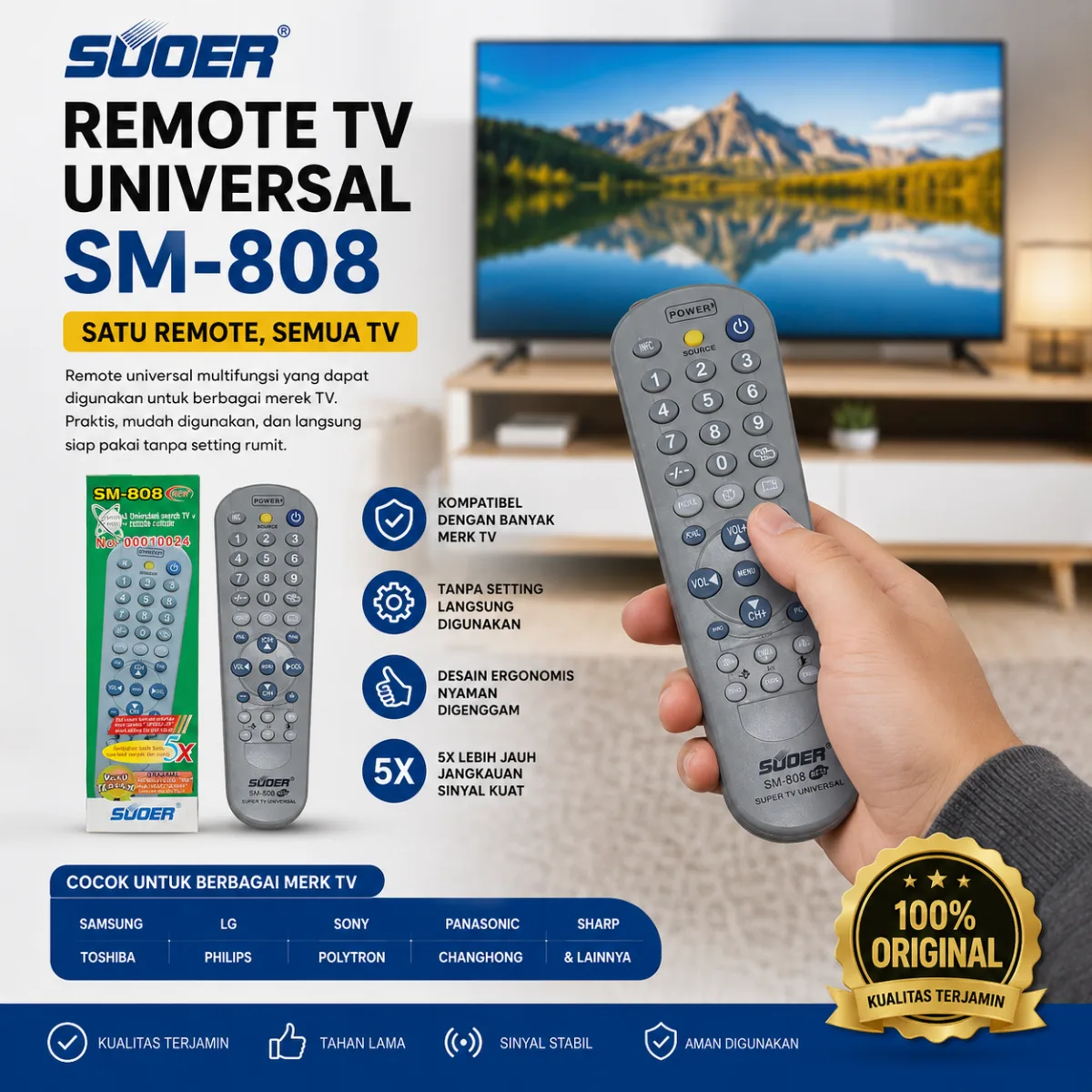 SUOER REMOTE TV UNIVERSAL SM-808