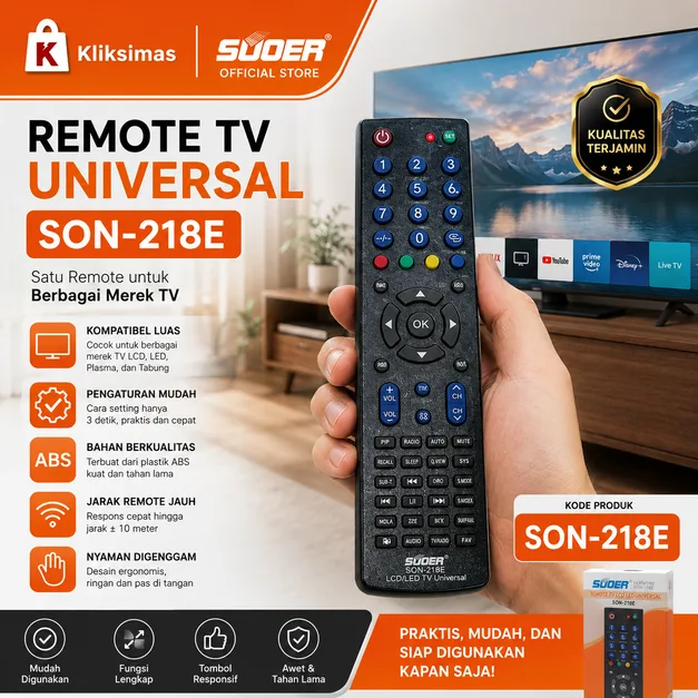 SUOER REMOTE TV UNIVERSAL SON-218E